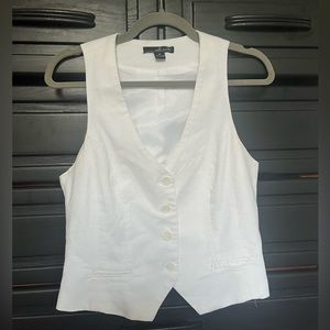 Women's white corduroy vest - size Medium - good condition